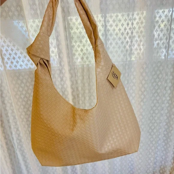 Ulta NWT Cream Woven Shoulder Bag - Picture 4 of 7